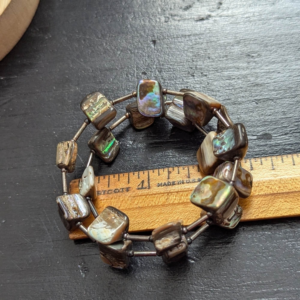 Abalone Bracelet Shell Wraparound Multi-Color Bea… - image 3